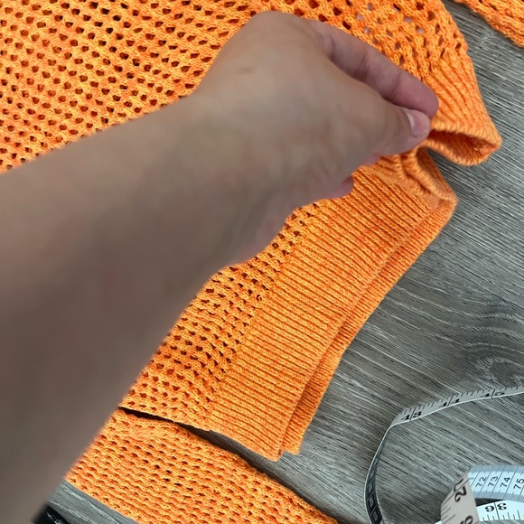 Calvin Klein Bold Orange Mesh Sweater - Picture 3 of 7